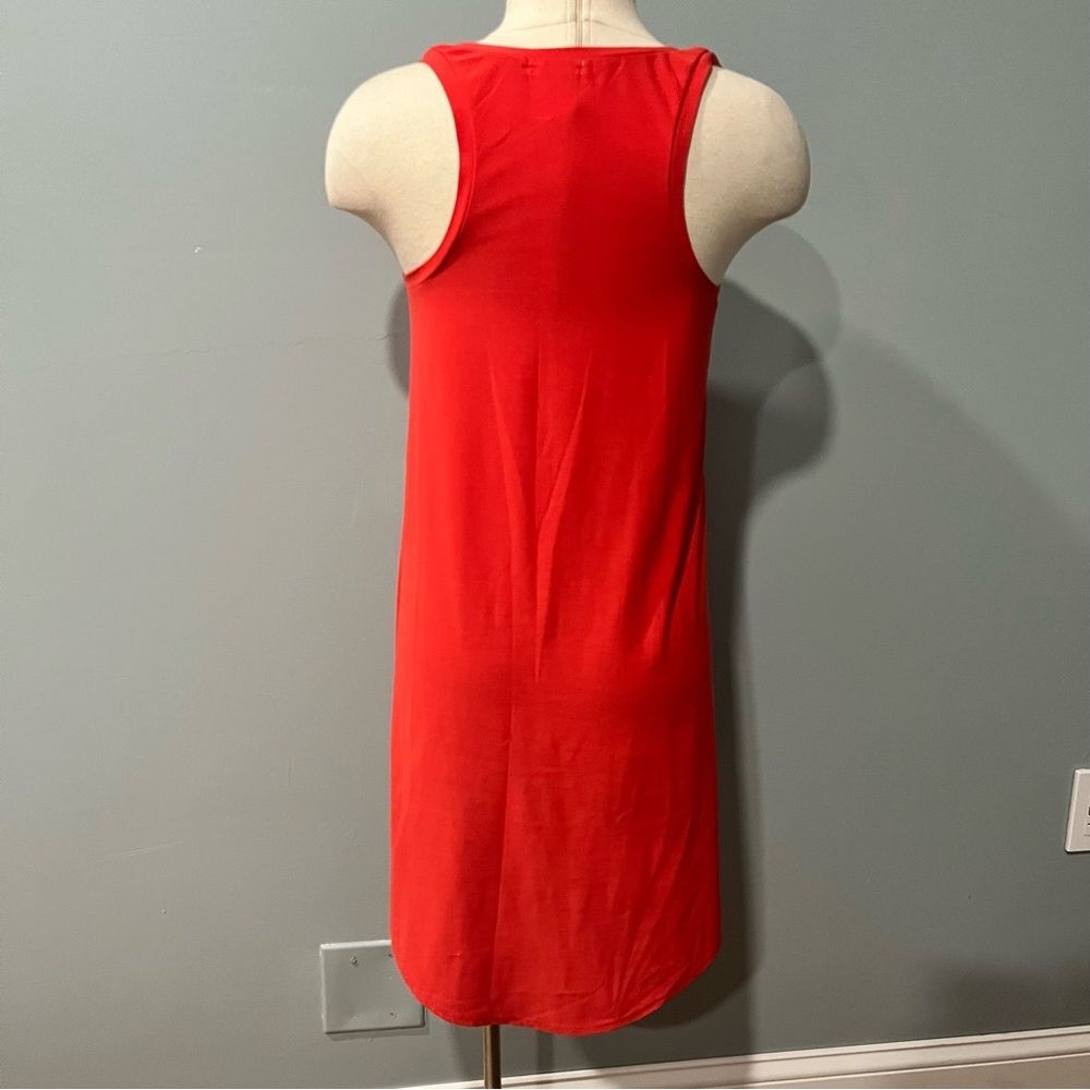 Leith Red Cayenne Racerback Curved Hem Tank Dress Size Small - Picture 5 of 7